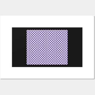 Lilac and Black Polka Dot Pattern Posters and Art